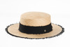 Tweed boater hat - Linen black