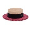 Tweed boater hat  -Chanel pink