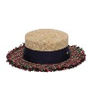 Tweed boater hat - Khaki