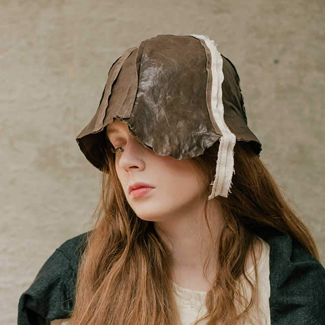 Avant-garde bucket hat - Brown (Lamb skin)