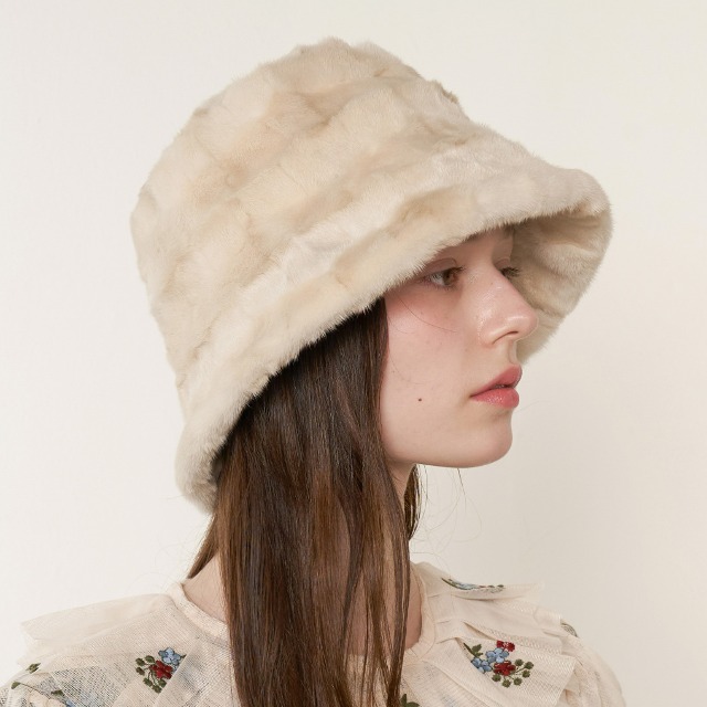Mink Bucket Hat - Ivory