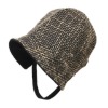 Reversible strap bonnet – Tweed black